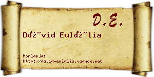 Dávid Eulália névjegykártya